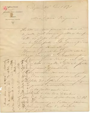 Lettera di Tanara alla moglie